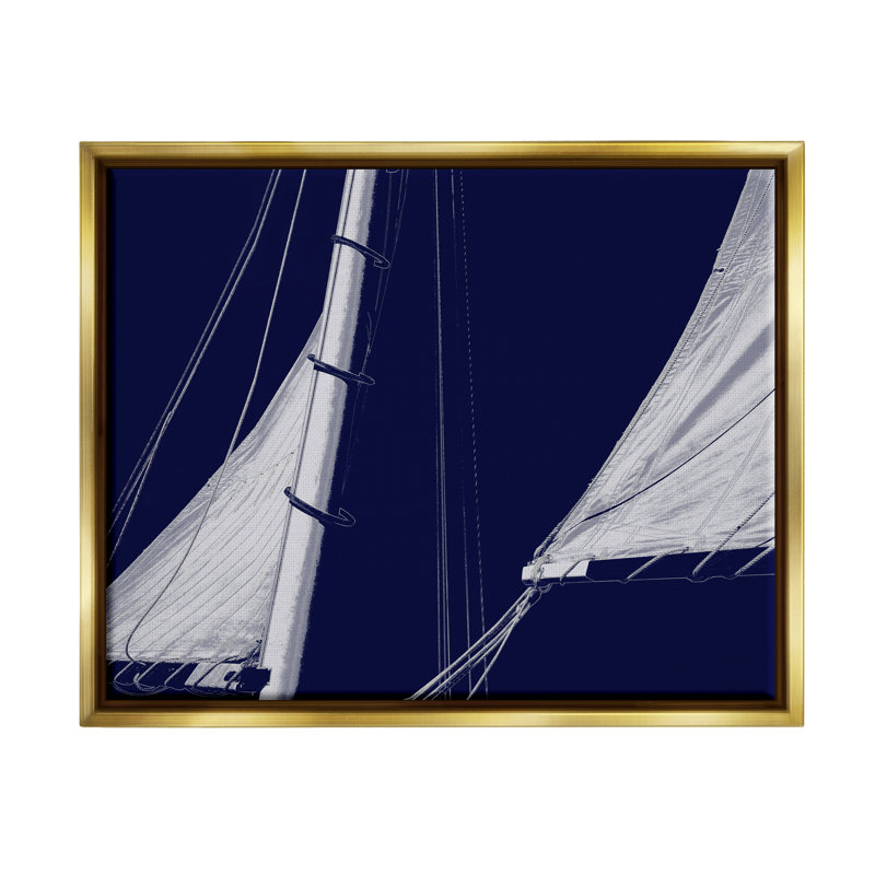 «Marine Mast Sails Watercraft Boat Floater», art mural par Charlie Carter, H 17 po x l 21 po x P 1,7 po