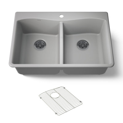 Kennon 33" L x 22" W Double Basin Undermount Kitchen Sink