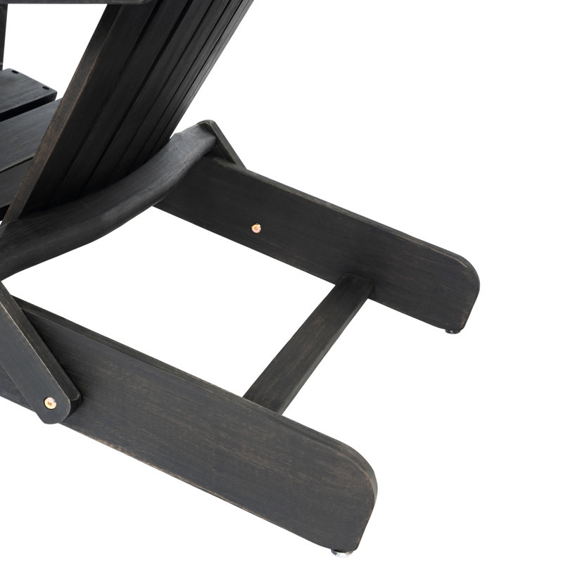 Chaise pliante en bois - gris foncé, style rustique pour siège d'extérieur pliable avec touche, Gris foncé