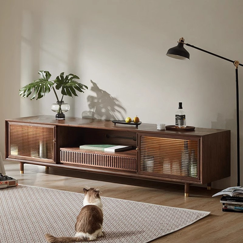 Meuble télé de style nordique rétro, 82.68"
