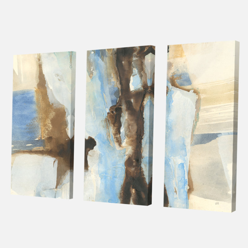 «River Run I», ensemble de 3 reproductions d'art sur toile tendue, H 40 po x l 60 po x P 1 po