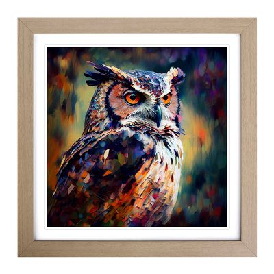 Owl Neo-Impressionism - Framed Print