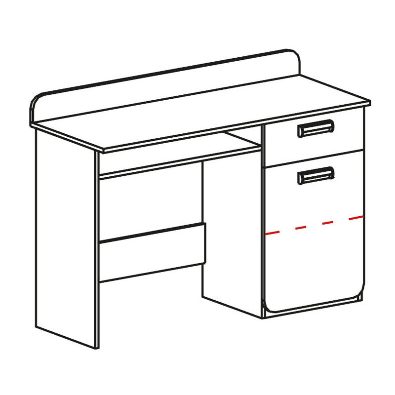 Oressa Computer Desk, White Matt/Oak Nash