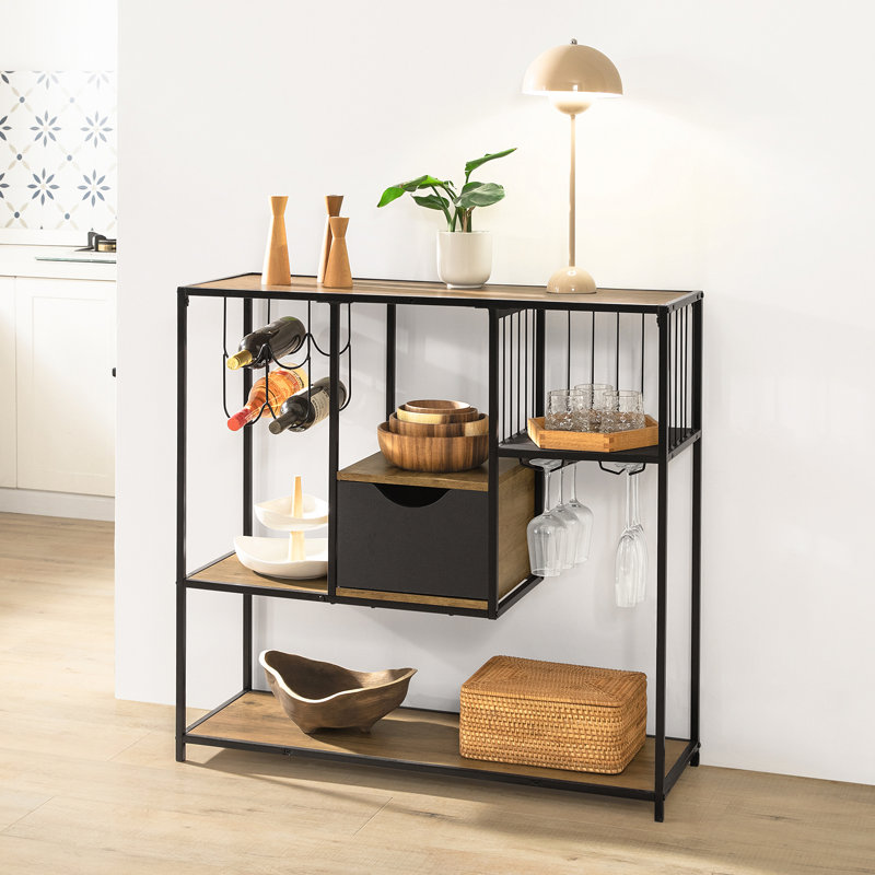 Gerianne 100 cm Steel Wine Bar Cabinet