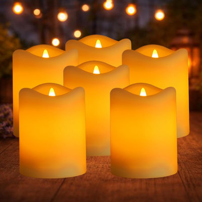 4 lumières de bougie scintillantes solaires de 4 po, bougies imperméables d'extérieur à DEL pour décor de jardin
