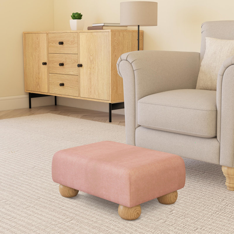 Autryville Wood Bun Feet - Fabric, Poz, Natural, Candyfloss