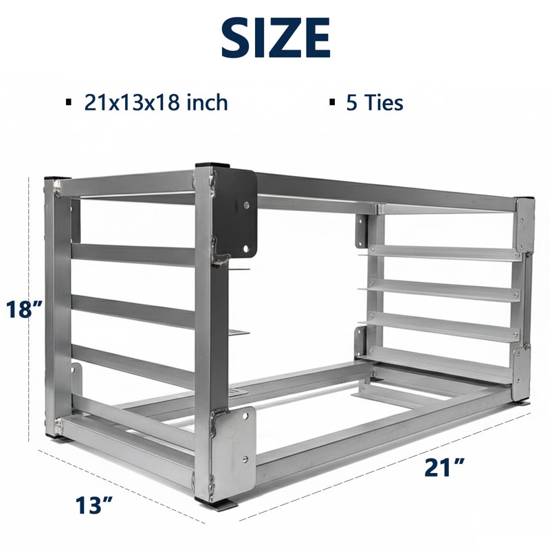 5-Tier Wall-Mounted Aluminum Bun Pan Rack with 7.5cm Tier Spacing, Bread Cooling & Storage Shelf for Kitchen Bakery Restaurant, 33×53×45.5cm