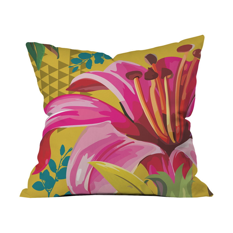 Mix Flower Outdoor Throw Pillow