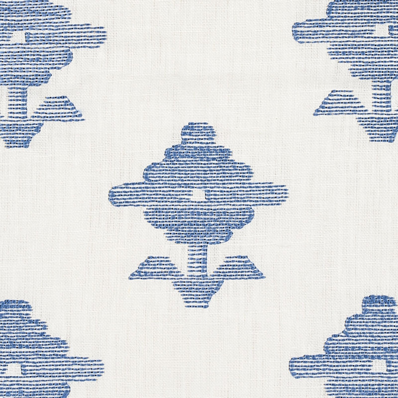 Rubia Embroidery Fabric, Blue