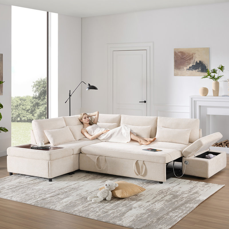 Canapé modulaire polyvalent avec de multiples fonctions et un design élégant pour les espaces de vie, Beige
