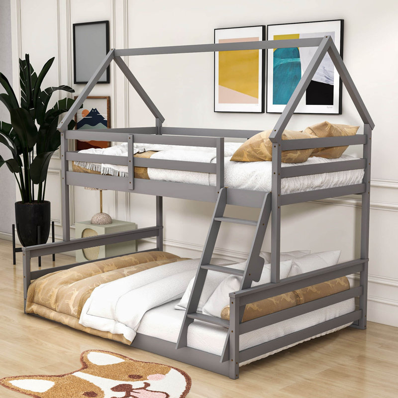 Brackenmore Kids Twin Over Full Bunk Bed, Gray