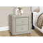 Table de chevet transitionnelle pour chambre à coucher avec revêtement en velours gris et capacité de rangement - l 20,5 po x P 15,86 po x H 20,56 po, sans assemblage