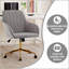 Fauteuil de bureau pivotant ergonomique réglable pour un confort optimal pendant de longues heures, à la maison comme à la chambre, avec soutien lombaire.