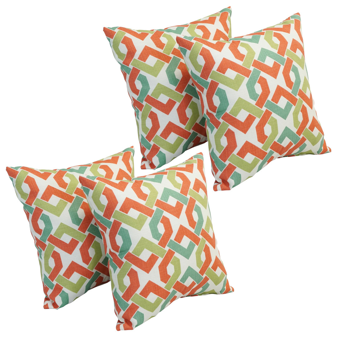 Outdoor Cushion Collection Indoor/Outdoor Reversible Throw Pillow (Set of 4) Blazing Needles 