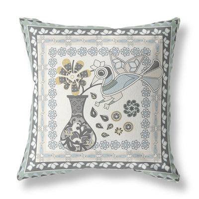 Coussin décoratif à motif floral 16 po x 16 po