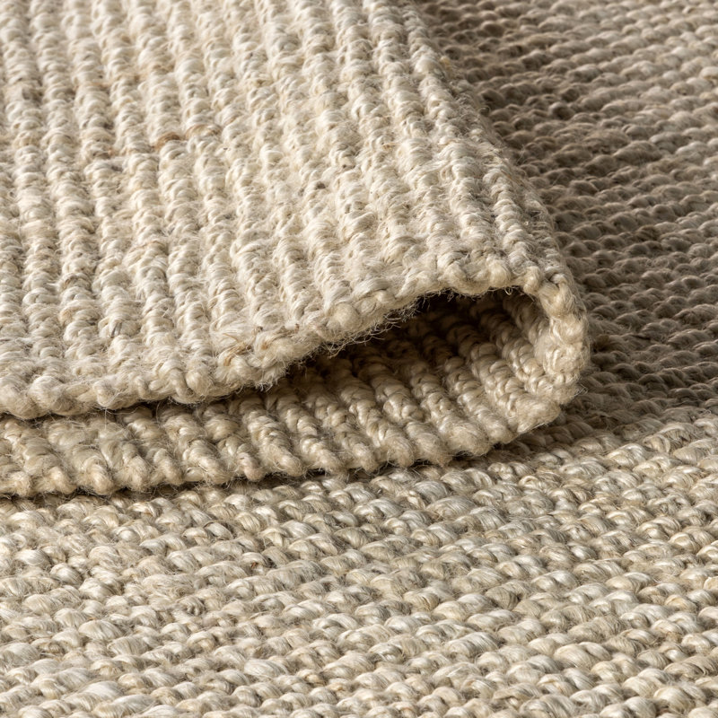 Pata Hand Woven Chunky Jute Light Ivory Rug, Rectangle 5' x 8'