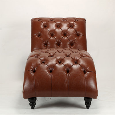 Faux Leather Chaise Lounge