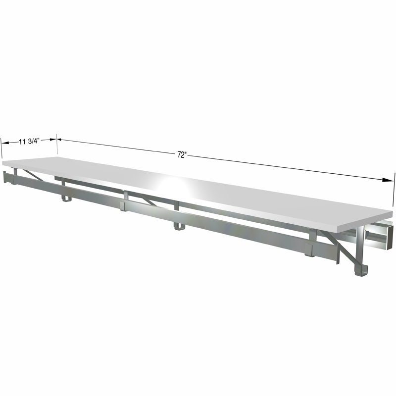 Système de rangement à tablette simple, Blanc, H 8,5 po x l 72 po x P 11,75 po