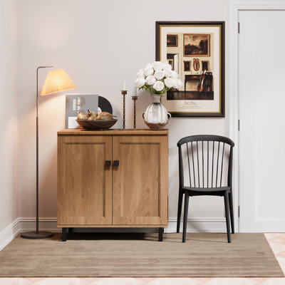 Sideboards Buffet Cabinet, 31.5" Wide Wooden Credenza Buffet Table With 2 Doors And Adjustable Shelf White by Ebern Designs