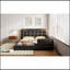Lit plateforme tapissier avec 2 lampes de lecture-1171093278