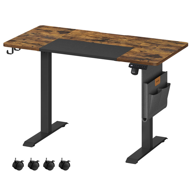 Aiyannah Height Adjustable Rectangle Accent, Rustic Brown/Black, 72cm H x 120cm W x 60cm D