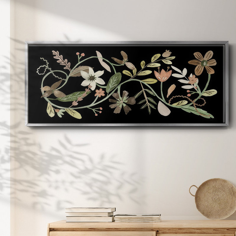 Pressed Flowers I - Framed Canvas, 20" H x 50" W