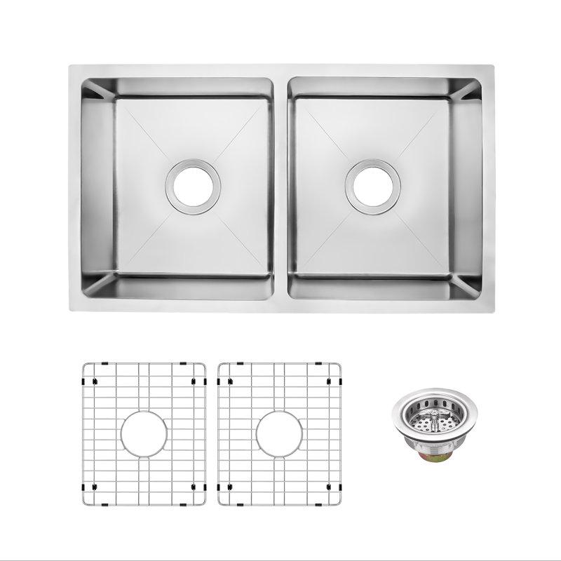 Undermount Double Bowl Stainless Steel Kitchen Sink