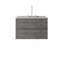 Meuble-lavabo suspendu de 76 cm avec lavabo, tiroir à fermeture amortie, comptoir et dosseret en marbre synthétique blanc granité de 5 cm, contreplaqué