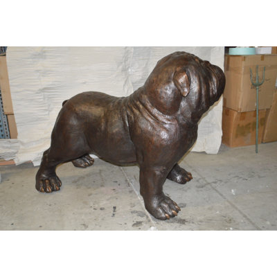 Bulldog Giant Life-size Bronze Statue, Durable Outdoor Sculpture for Home & Garden, 62"Lx 26"Wx 44"H