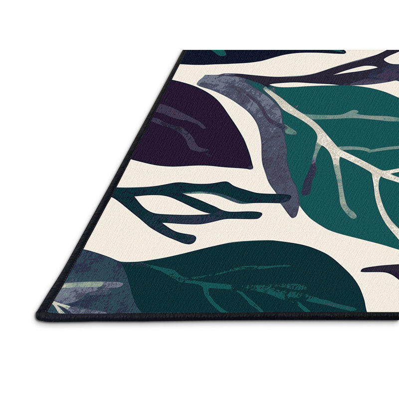 Midnight Bloom Rug, Square 4'