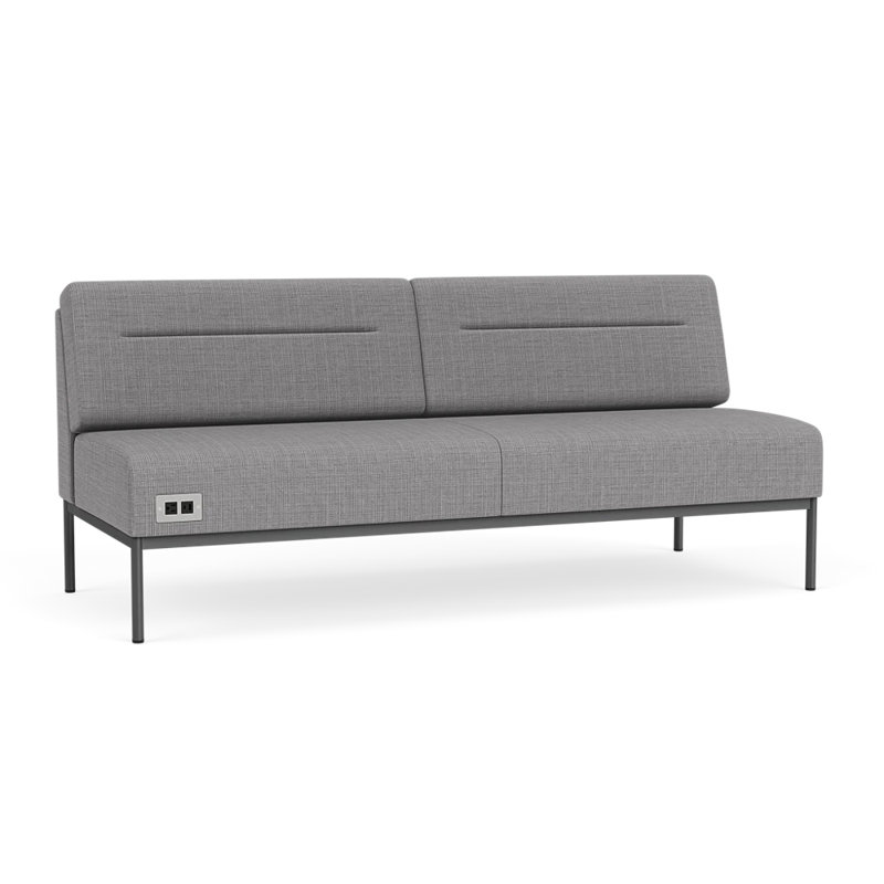 Canapé Darsey, Avec alimentation, Gris anthracite, Gris chambray