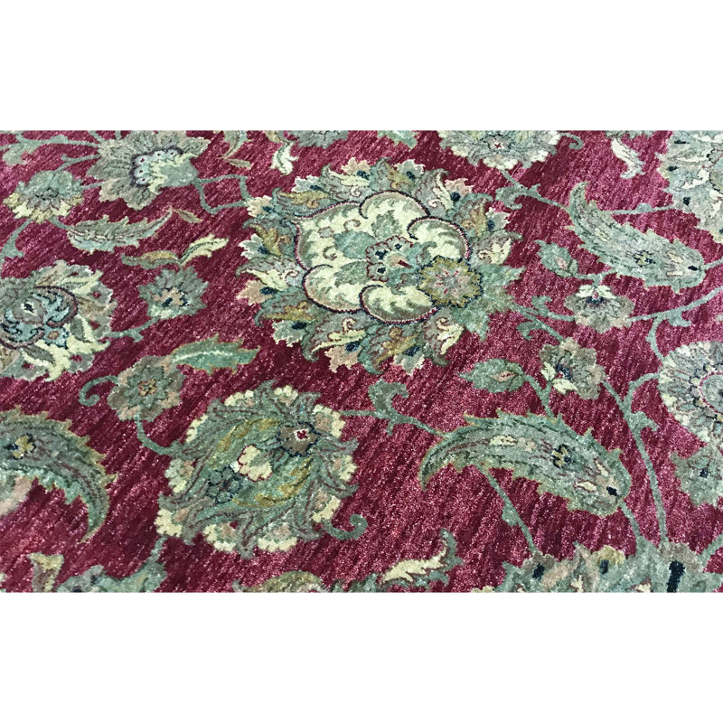 Tapis rouge et beige noué à la main de haute qualité