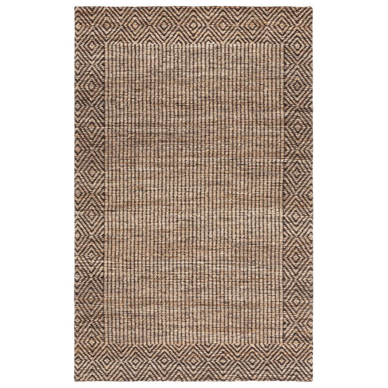 Tapis géométrique en fibre naturelle 565 jacquard, Rectangulaire 3 pi x 5 pi