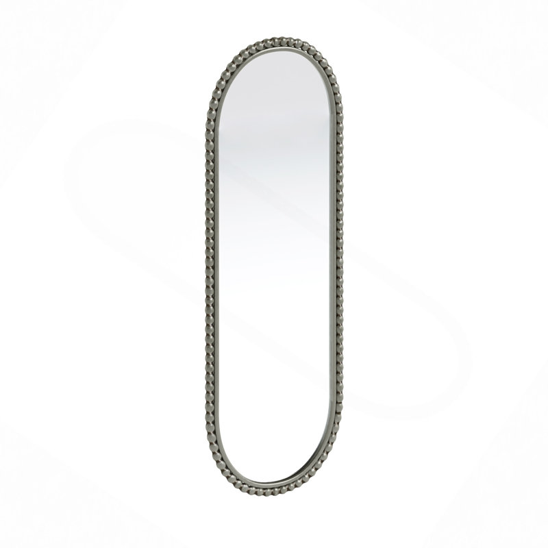 Iron Art Oval Retro Mirror, Antique Effect,Wall Hanging,Suitable For Living Room,Bedroom, Entrance, Silver