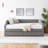 Queen Size Daybed With Two Drawers Trundle Upholstered Tufted Sofa Bed, Linen Fabric, Grey (88"X64.5"X34")-1848500791-1848500745
