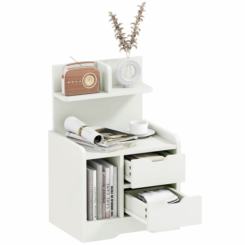 Akeilah 40cm W Manufactured Wood Bedside Table