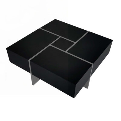 Coffee Table with Extendable Sliding Tabletop, UV High-gloss Design