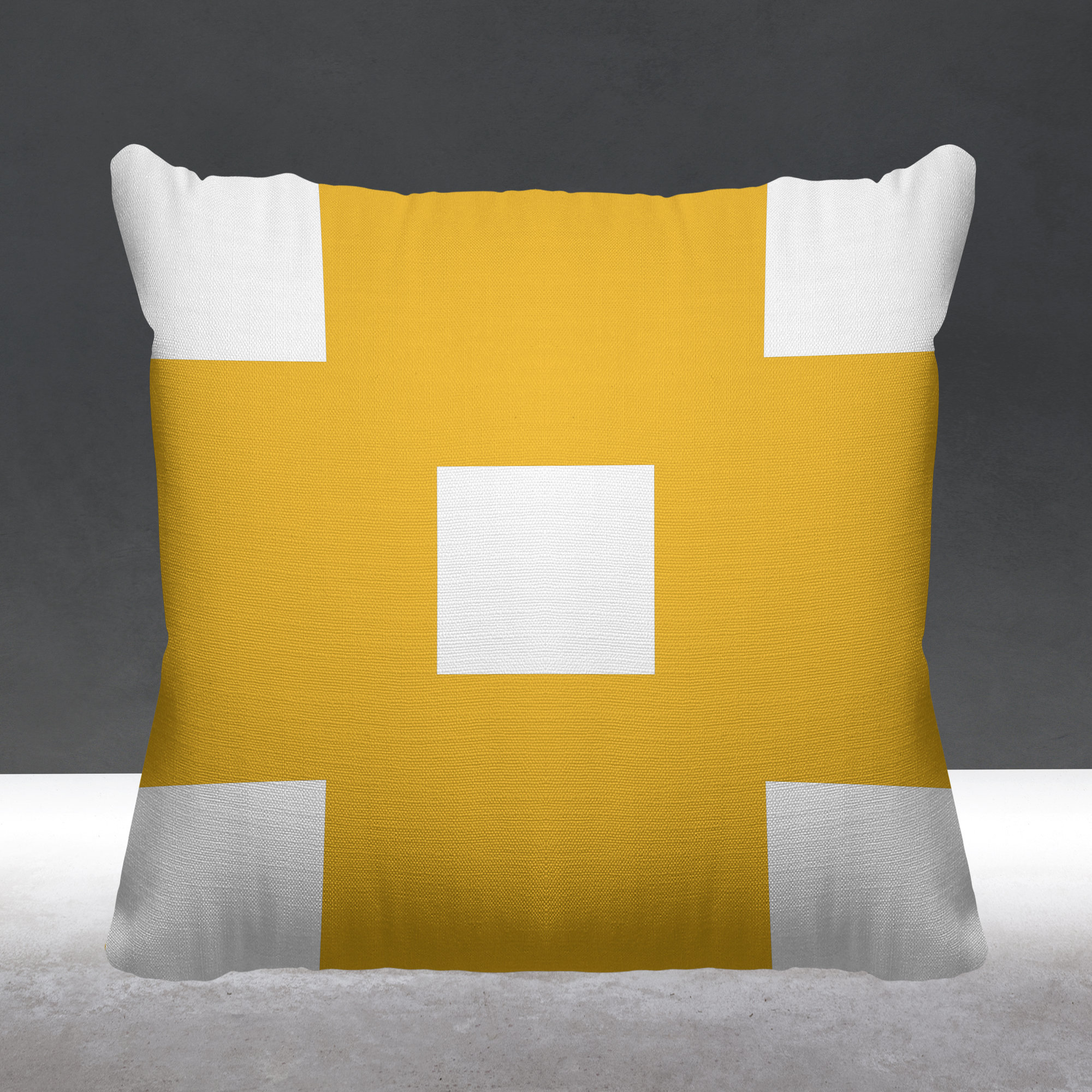 Luella Geometric Indoor/Outdoor Throw Pillow, 18W" x 18H", Yellow