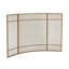Pare-étincelles incurvés dorés sur pied, 130 cm L x 89 cm H, en maille de fer, pour salon intérieur