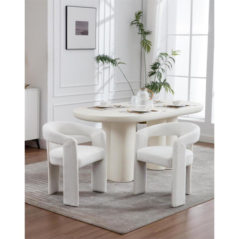 Ensemble de 2 chaises de salle à manger, Beige