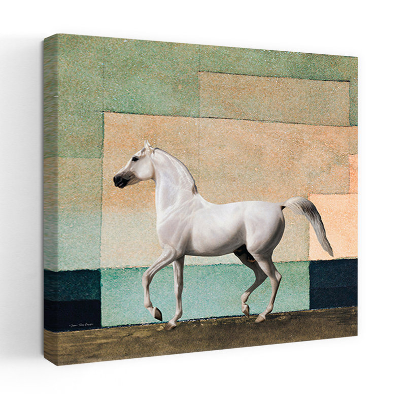 Art abstrait cheval contemporain abstrait, H 18 po x l 18 po