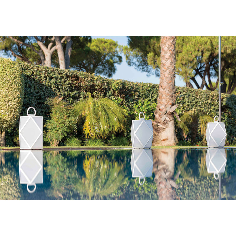 Muse Battery 78" Arched Floor Lamp, White Pearl Lacquered, 9.8" H x 9.8" W x 9.8" D