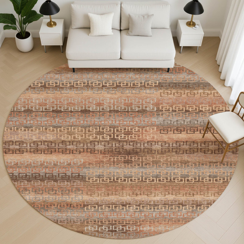 Tapis rayé de qualité supérieure Mayfield, Cuivre, 2 pi 6 po x 3 pi 10 po