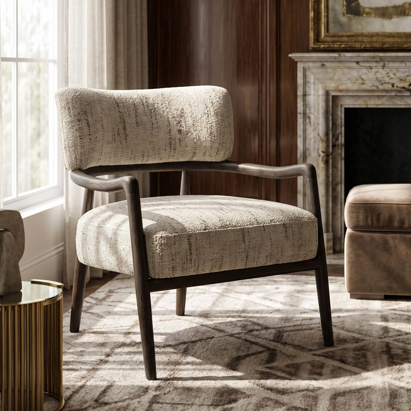 Fauteuil d'appoint rembourré Premier Dom, White Pepper