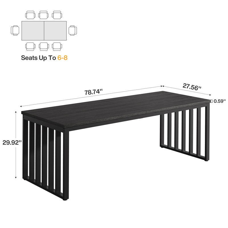 Lapo Metal Base Computer Desk, Black/Black