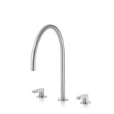 Acquaco Linki Linea Deck Mount Three-Hole Two Handle Widespread Bathroom Lavatory Faucet