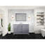 48 po W Meuble-lavabo simple gris foncé avec comptoir en quartz blanc et robinet - nombreuses options de rangement