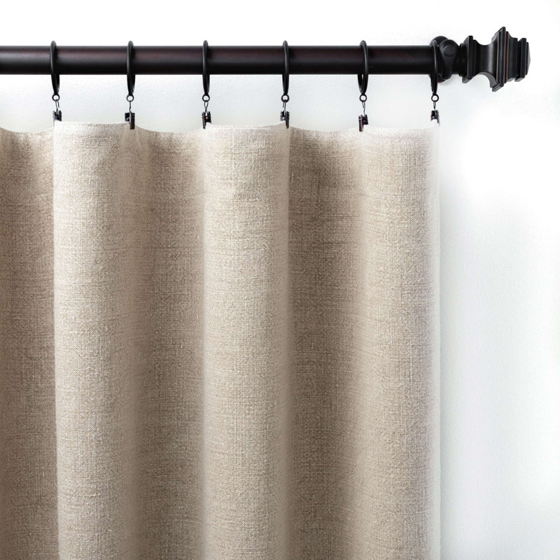 Stone Washed Linen Curtain Panel, 50"W x 84"L, Natural