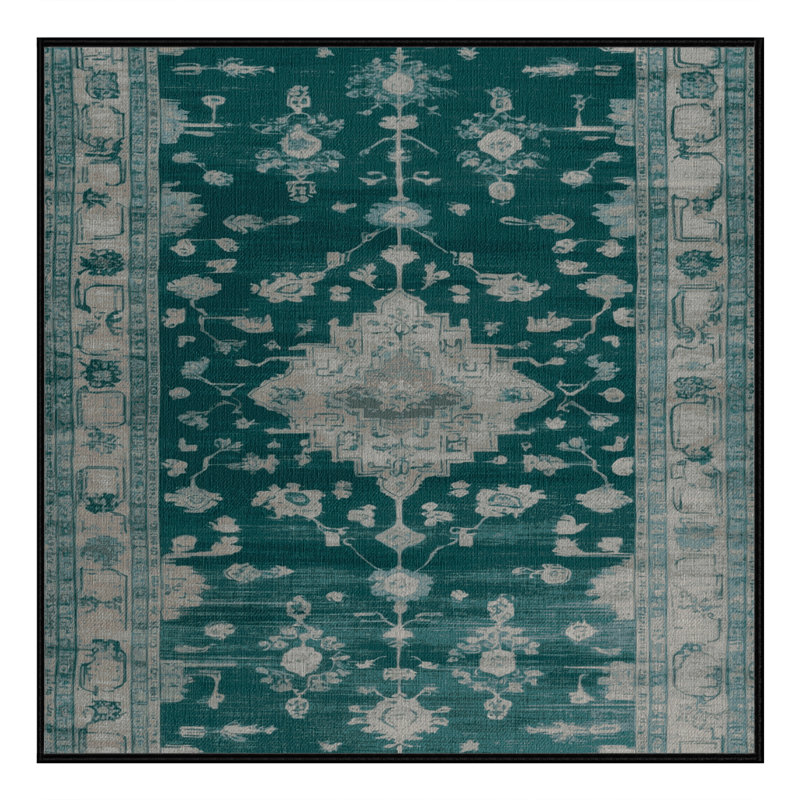 Machine Washable Overdyed Gray Area Rug, Square 8'