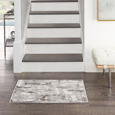 Tapis gris éclectique moderne Rheba